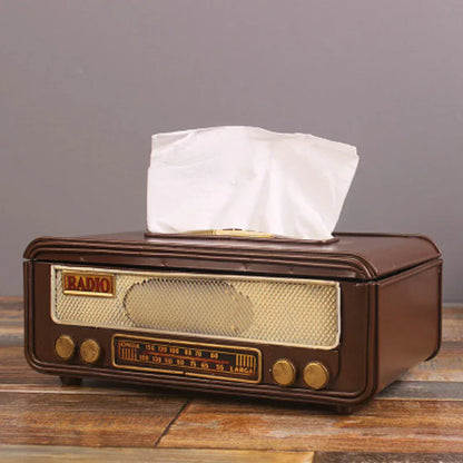 Retro Radio Form Tissue Paper Box Serviette Storage Box Container Papierhandtuchhalter Papierhandtuchhalter Fall für Home Bar Büro