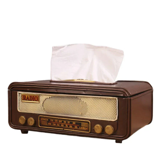 Retro Radio Form Tissue Paper Box Serviette Storage Box Container Papierhandtuchhalter Papierhandtuchhalter Fall für Home Bar Büro