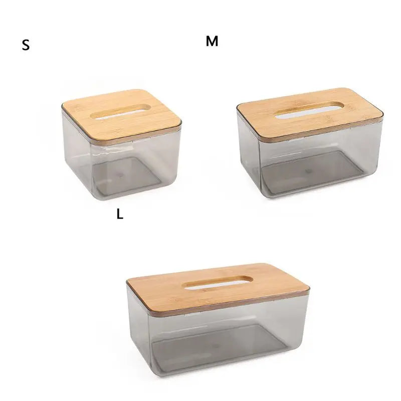 Bambus hölzerne Abdeckung Plastik Tissue Box Papierhalter Dispenser Home Storage Case